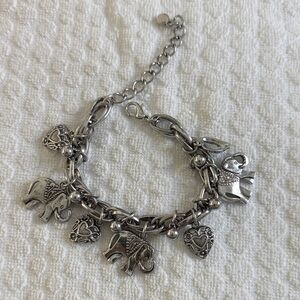 Silver Elephant Charm Bracelet. New in bag